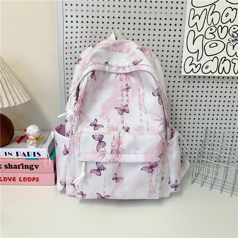 Butterfly Printed Backpack for Women, New Travel Backpack for Middle and High School Students, Schoolbag for Women
