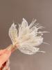 Korean Style Pearl Feather Hair Clip for Brides - Elegant Forest Fairy Accessories