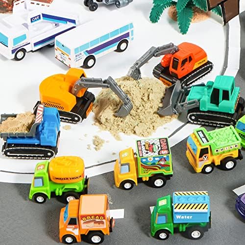 JOYIN 25-Piece Pull Back City Cars & Trucks Toy Vehicle Set for Toddlers, Boys & Girls, Kids Play Set, Ages 1 2 3 Years
