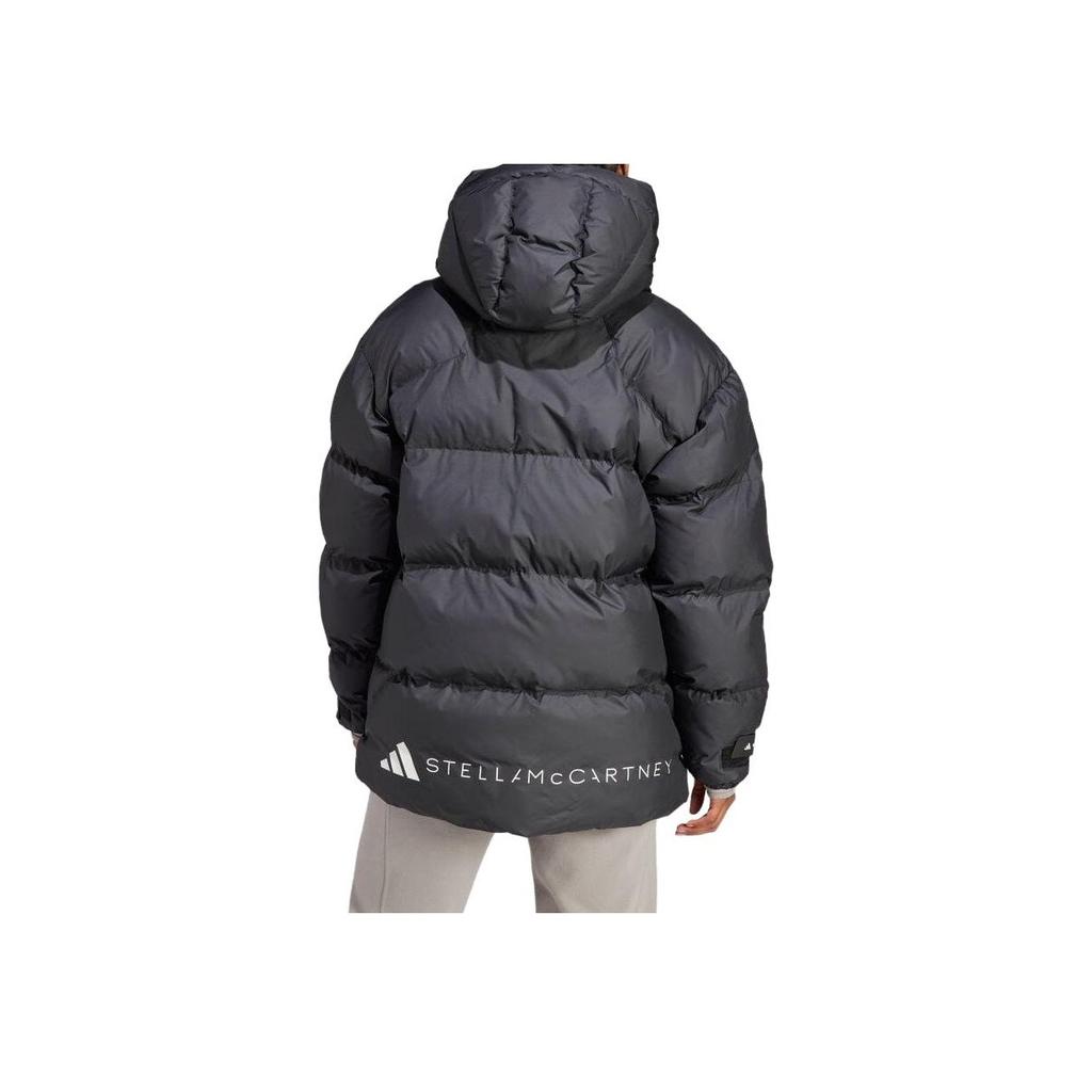 Adidas Solid Color Casual Hooded Down Jacket Women Outerwear Black IN2820