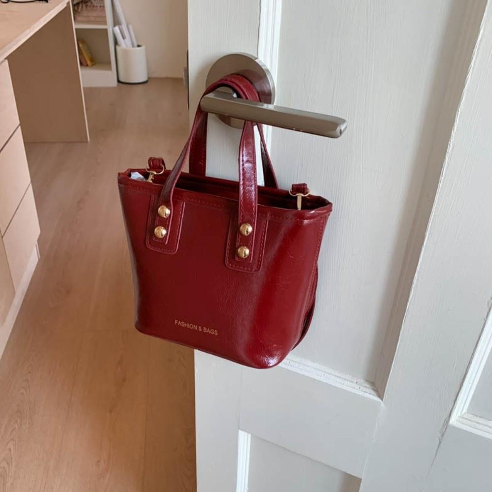 

Pu Leather Square Bags Small Crossbody Bag Stylish Bucket Bag Handbags красный