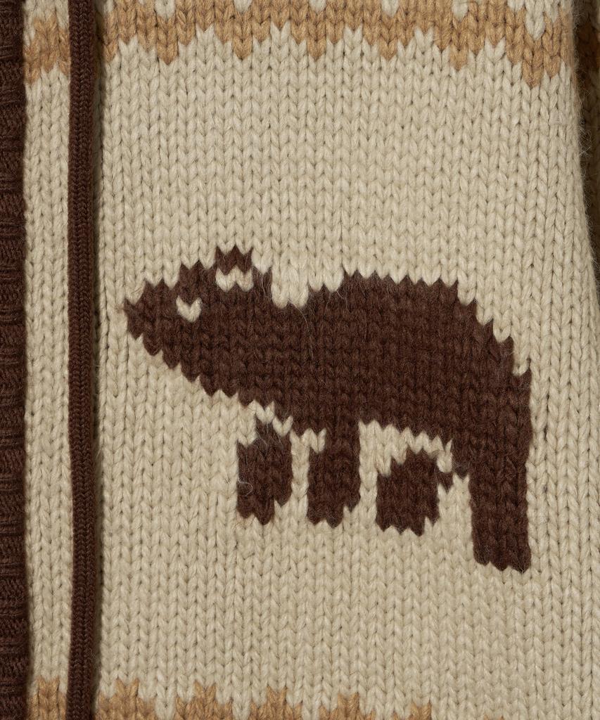 Physical Department Bear Two-Way Nordic Knit Zip-Up_Brown
