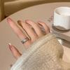 Korean Fashion Ins Style Rings for Women Niche Female Micro-inlaid Love Design Sense Luxury Hollow Adjustable Open Ring Anillos