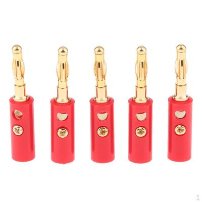 5Pcs/ Plated Speaker Wire Open Screw Banana Plug Connector