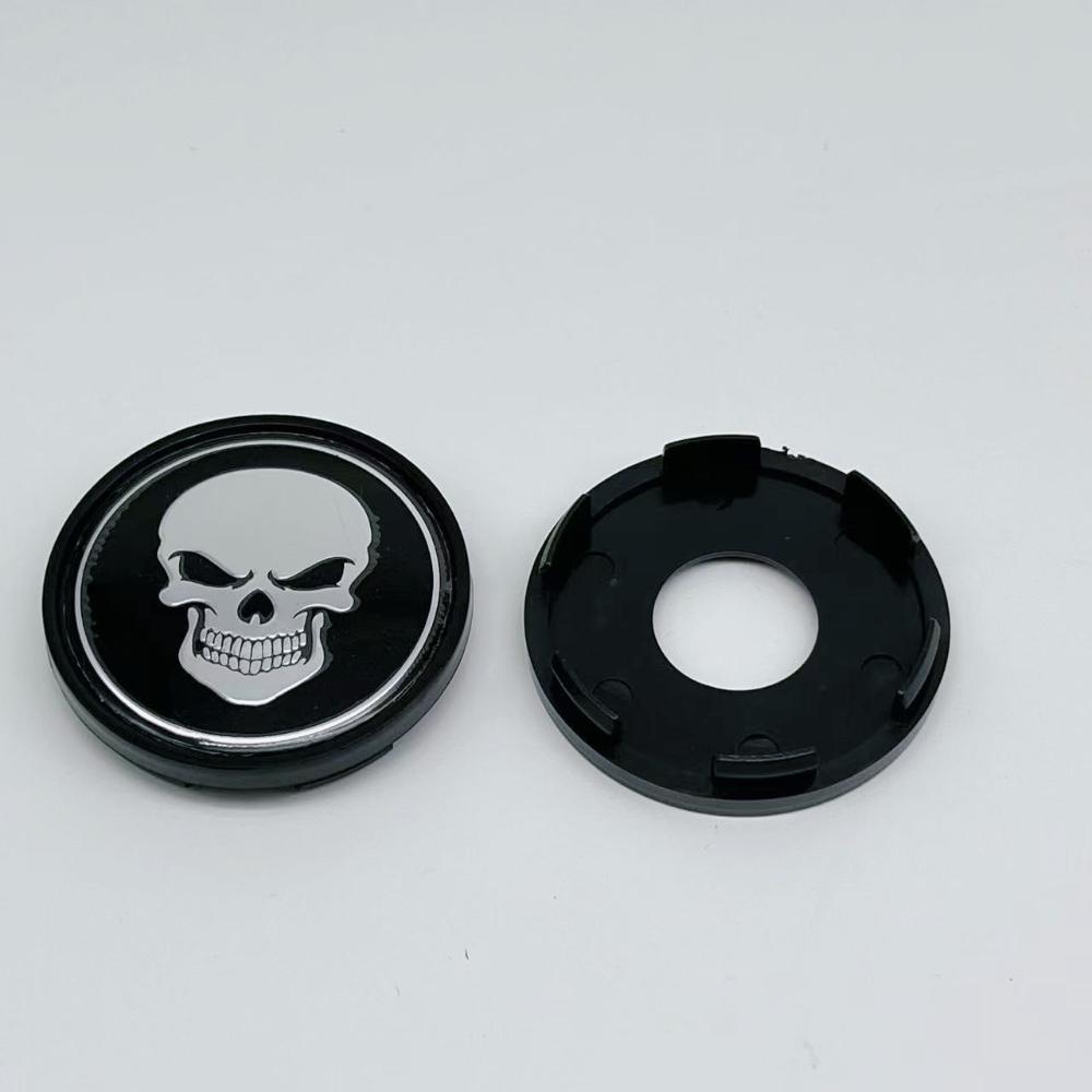 4pcs O.D 63MM / I.D 59MM Skull Logo Emblem Car Wheel Center Caps Accessories for Wheels Hub Lid Rim Hubcaps Centre Cover Replace