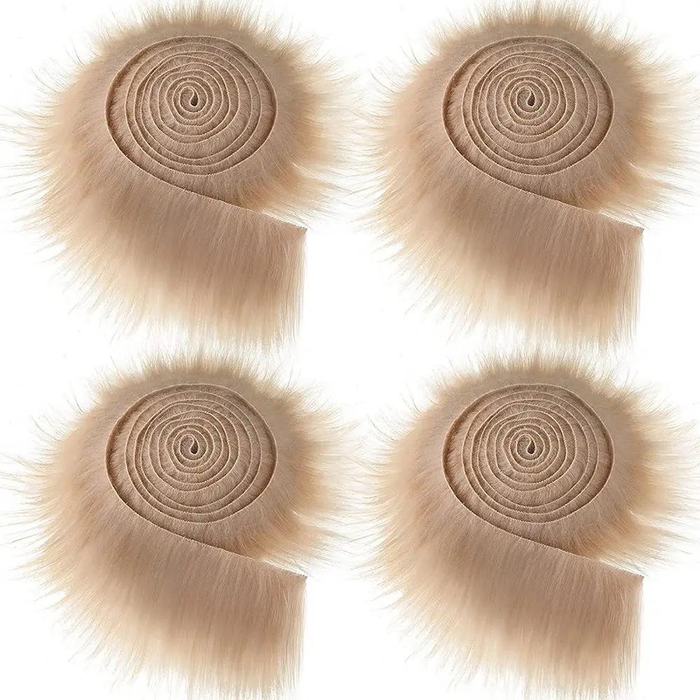 1Pc 9CM*1.5M Soft Apparel Sewing Fluffy Trimming Faux Fur Ribbon Tapes Plush Fur Stripe Long Plush Fur Fabric Trim Fabric Roll