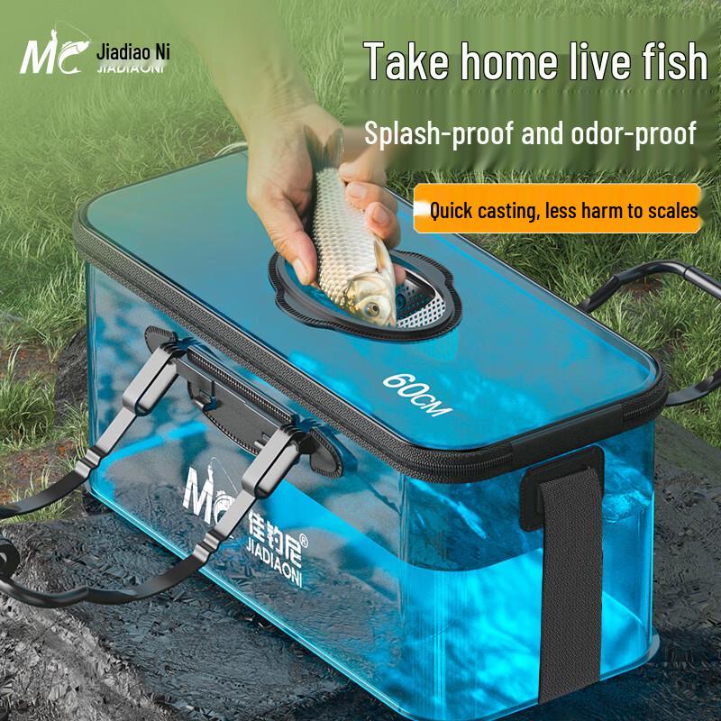 JIADIAONI Foldable Transparent Live Fish Bucket