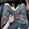 Men's Trendy Retro Knit Shorts: Ethnic Print, Over-the-Knee, Versatile Mid-Length Design