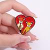 The Fantastic Mr Fox Enamel Pins Comedy Animated Film Couple Love Heart Lapel Badge Clothes Backpack Brooches Accessories Gift