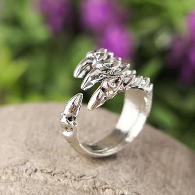 Adjustable Jewelry Vintage Stainless Steel Dragon Claw Titanium Steel Ring Eagle