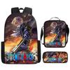 One Piece One Piece Backpack Primary And Secondary School Schoolbag Voyager King Backpack Cartoon Schoolbag Three-Piece Set