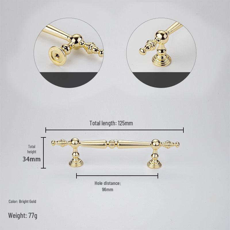 Gold European Modern Kitchen Cabinet Handle