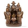 Pure Copper Buddha Statue, Five Wealth Gods Bronze Statue, treasure basin, Home Decoration, Living Room, Buddha Hall, 1Pc