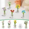 5/10Pcs Mini Glass Vase Refrigerator Magnet Home Office Kitchen Locker Fridge 3D Miniature Flower Vase Magnetic Decoration Ornament