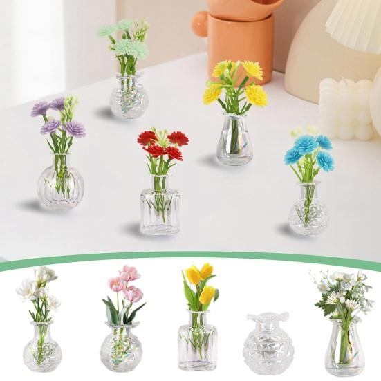 5/10Pcs Mini Glass Vase Refrigerator Magnet Home Office Kitchen Locker Fridge 3D Miniature Flower Vase Magnetic Decoration Ornament