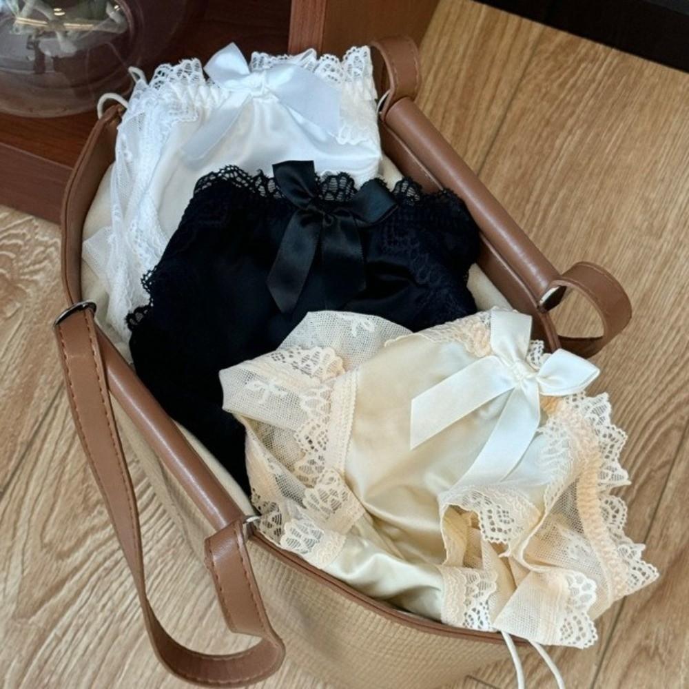 Bow Lace Panties Transparent Mesh Flower Briefs Breathable Underwear for Women  Lady