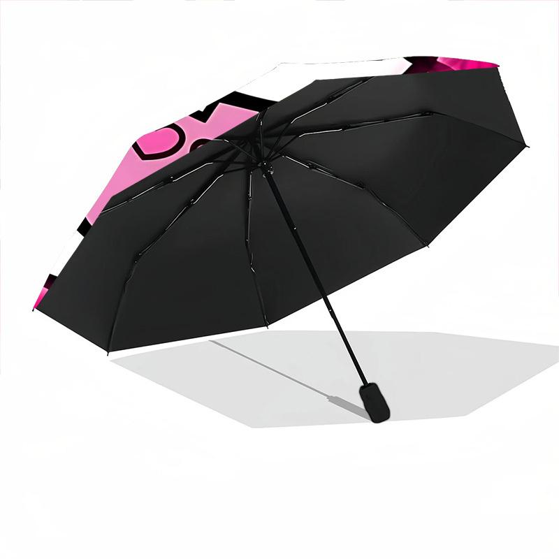1pc Hello Kitty Automatic Folding Umbrella, Portable Collapsible Design, 8-Rib Iron Frame, , All-Season Casual Outdoor Accessory for Christmas Birthda