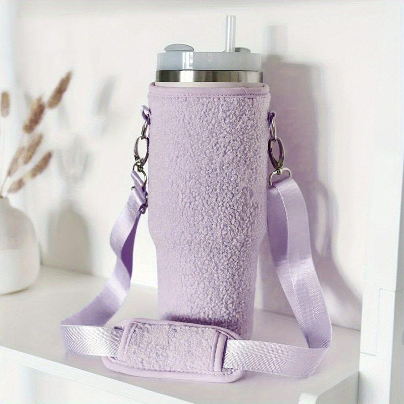 Suitable for Stanley Ice Cup Sleeves, 16Oz/40Oz Large Capacity Insulated Cup Sleeves, Plush Hand-Held Cross-Body Water Bottle Bag