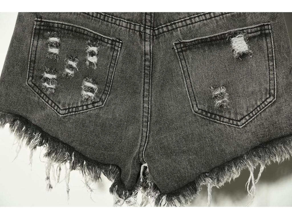 Korean High Waist Plus Size Raw Edge Denim Shorts for Women - Ripped, Slimming, Wide Leg A-Line Style