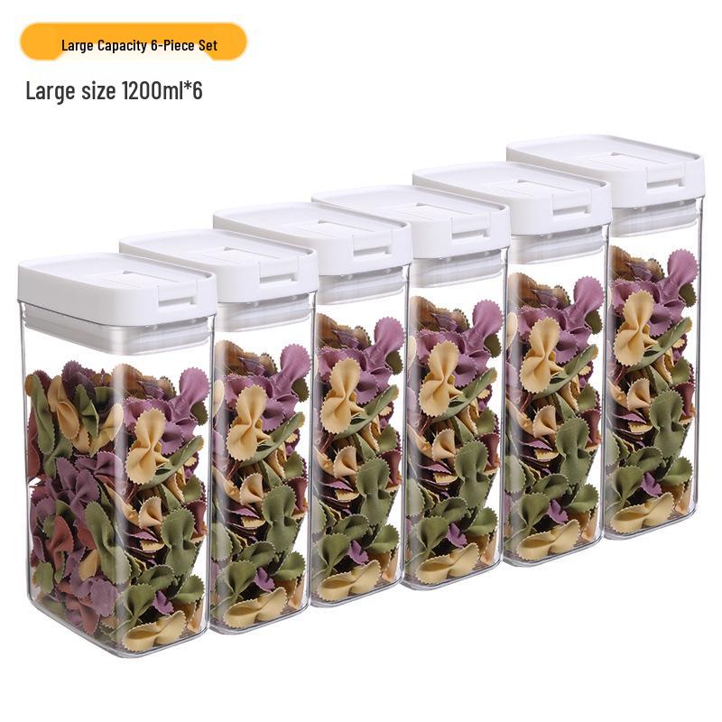 Rectangular Airtight Food-Grade Noodle Storage Jar for Kitchen