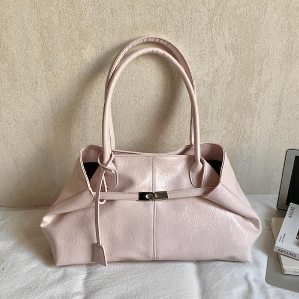 Soft Commuting Tote Bag Pleated Underarm Shoulder Bag Trendy Retro Women Handbag Dating