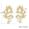 Vintage Chinese Style Dragon Stud Earrings for Women Trendy Punk Personality Animal Totem Earrings Statement Jewelry Gift
