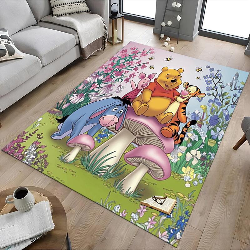 Winnie Pooh Friends Carpet For Playroom Bedroom Living Room Sofa Home Decorkids Game Area Rug Nonslip Floor Mat