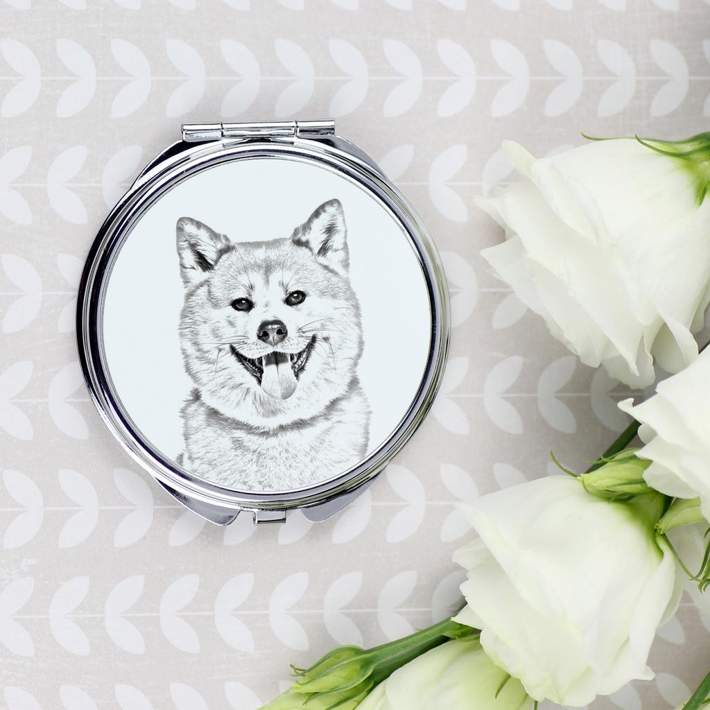 Akita, Akita Inu - Pocket mirror with a dog, personalized mirror for a purse, compact mirror with Art-Dog brand print.