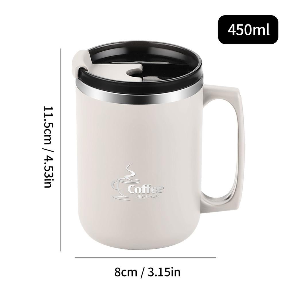 Travel Thermal Coffee Mug Tumbler With Handle 304 Stainless Steel Insulated Cup Leakproof Thermos Water Bottle Mini Dual Drink
