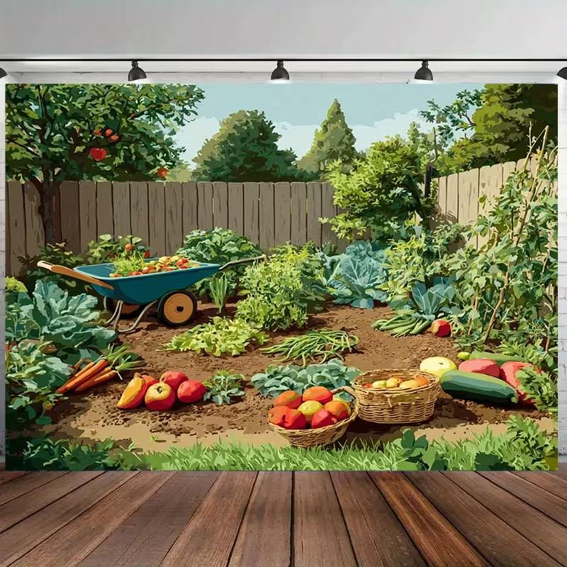 

2D Vegetable Farm Backdrop Gardening Photography Background 47.2x31.5inch/120*80cm