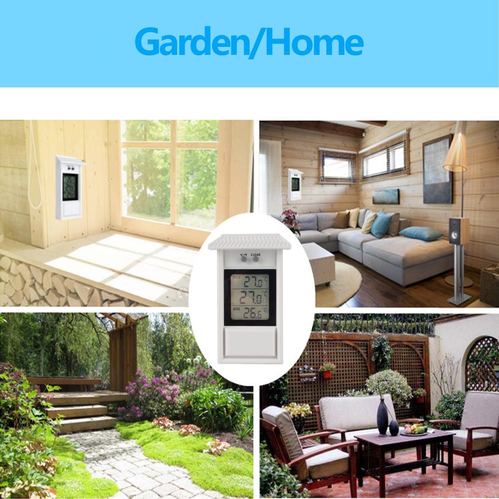 -20℃~ 50℃ Wewnątrz Na Zewnątrz Max Min dla Domu Ogród Szklarnia LCD Elektroniczny termometr Wskaźnik Czujnik pogody Cyfrowy wyświetlacz Ekran