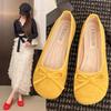 Fashion 2025 Lightweight Casual Fashion Bean Grandma Shoes Women's Spring Autumn New All-Match Flat Shoes Rubber Wear-Resistan