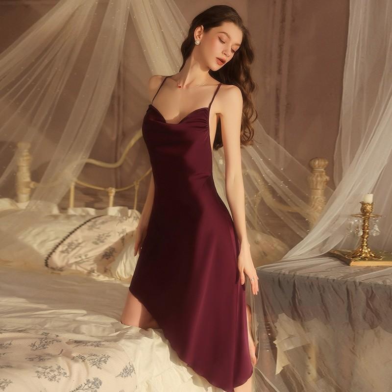 Elegant Satin Sleepwear Set For Women With Sleeveless Design For Home And Hotel Comfort