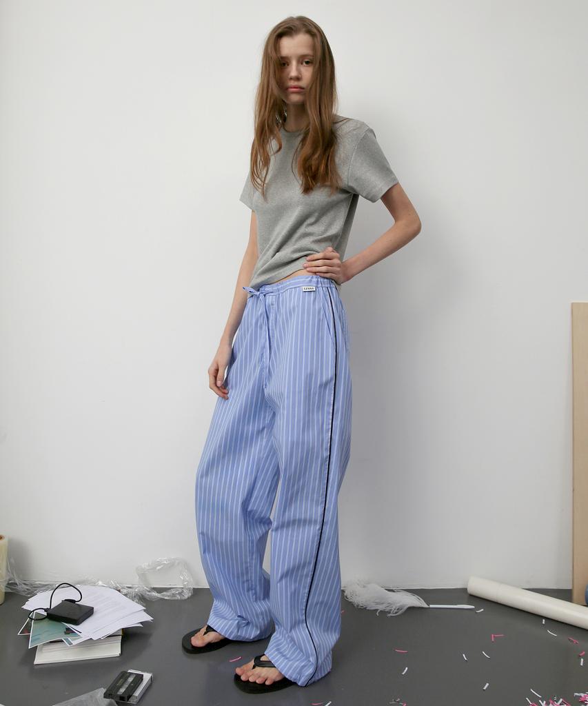 Leuba Pinstripe Lounge Pants - Blue Stripe