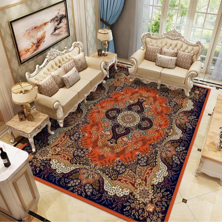 European Style Living Room Carpet Printed Living Room Coffee Table Carpet Study Floor Mat Bedroom Bedside Carpet