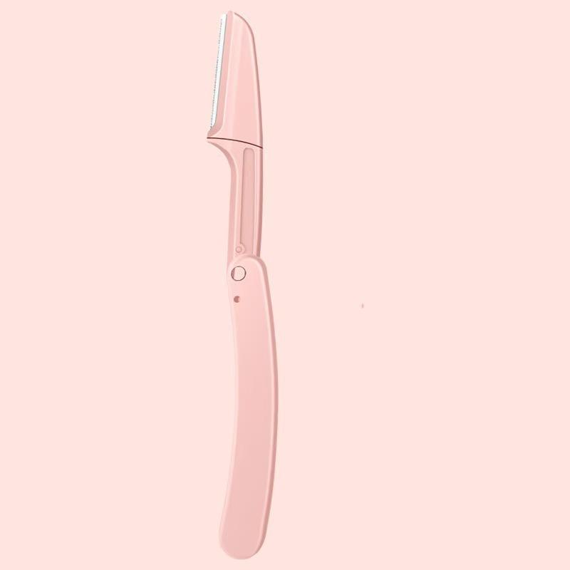 Three-Color Folding Anti-Scratch Eyebrow Razor with Safety Trimmer Blade
