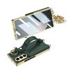 GKK For Samsung Galaxy Z Fold6 5G Case with PU Strap Kickstand/Metal Chain Electroplated PC Tempered Glass Phone Cover