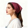 Solid Color Polka Dots Triangle Scarf Polyester Foulard Hair Band Vintage Head Wraps  Women