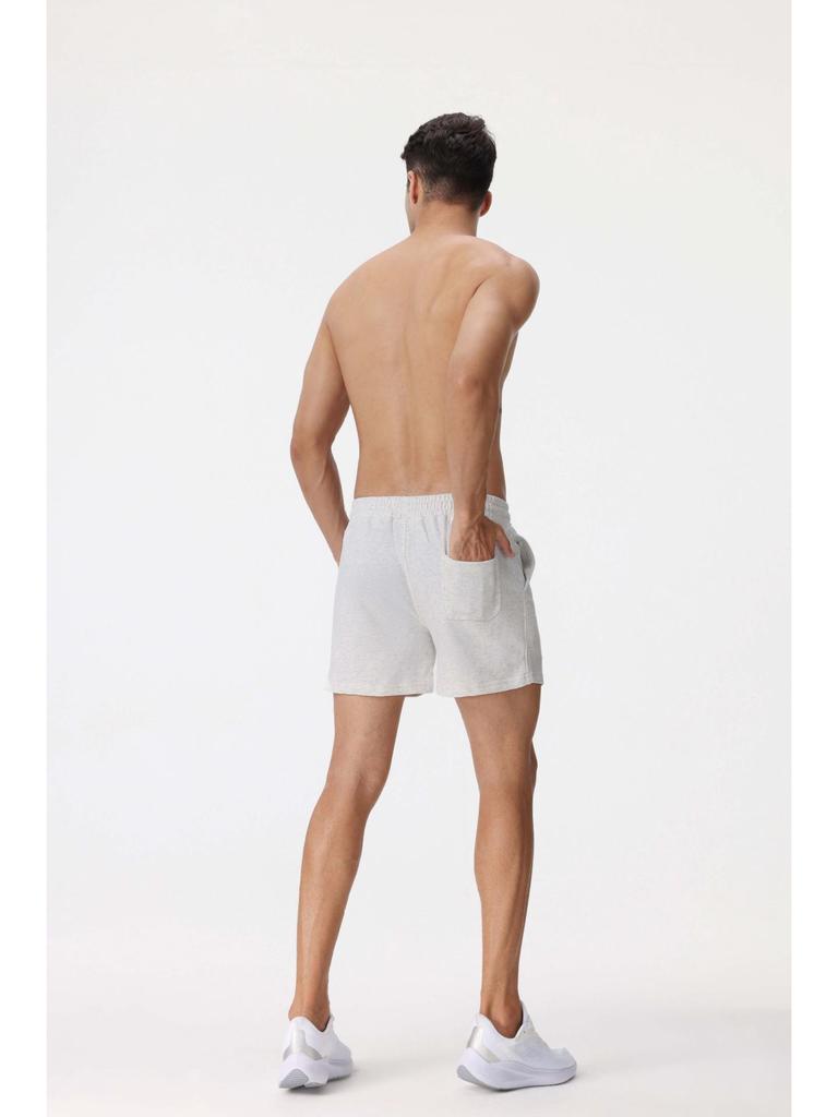 Solid Color Men's High-Elastic Cotton Running Shorts