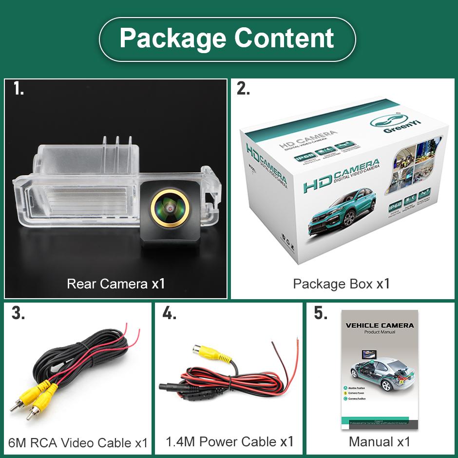 Cámara de visión trasera para coche con lente ojo de pez AHD 1080P de 170° para VW Scirocco R/GTS 2008-2018 POLO GT 6C 2012-2017 Hatchback