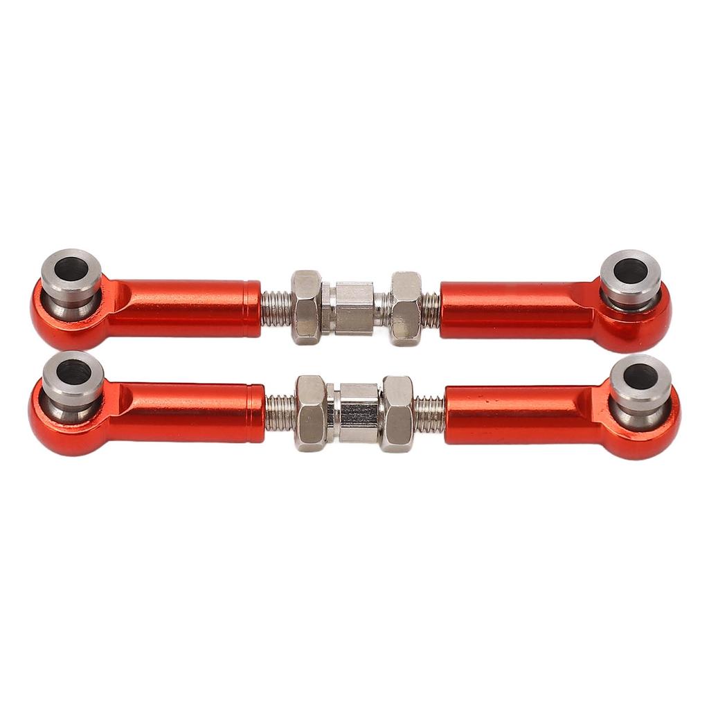 2PCS RC Steering Link Rod Servo Pull Linkage Arm Aluminium Alloy RC Car Parts for MJX 14210 14209 16208 16209 1 14 Red