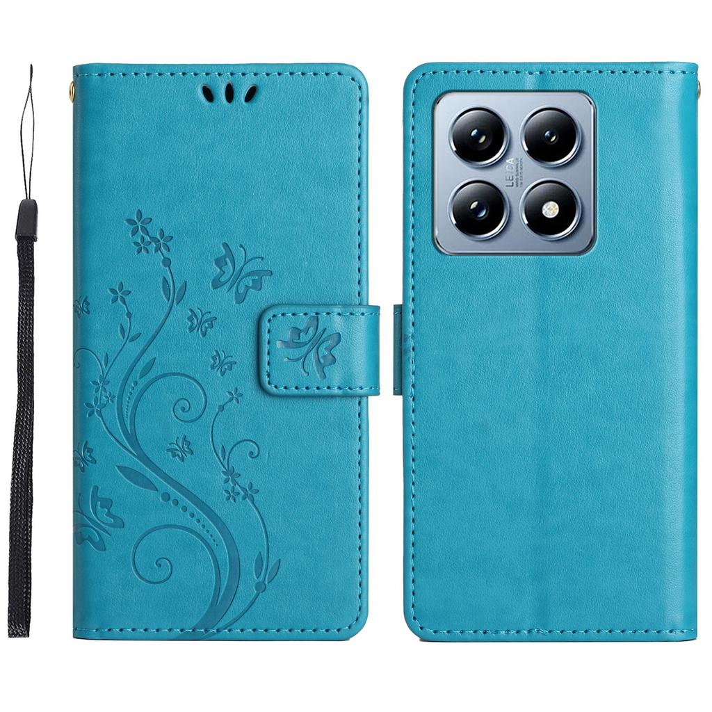 Für Xiaomi 14T Hülle Musterprägung PU-Leder Handy-Brieftasche Abdeckung mit Riemen