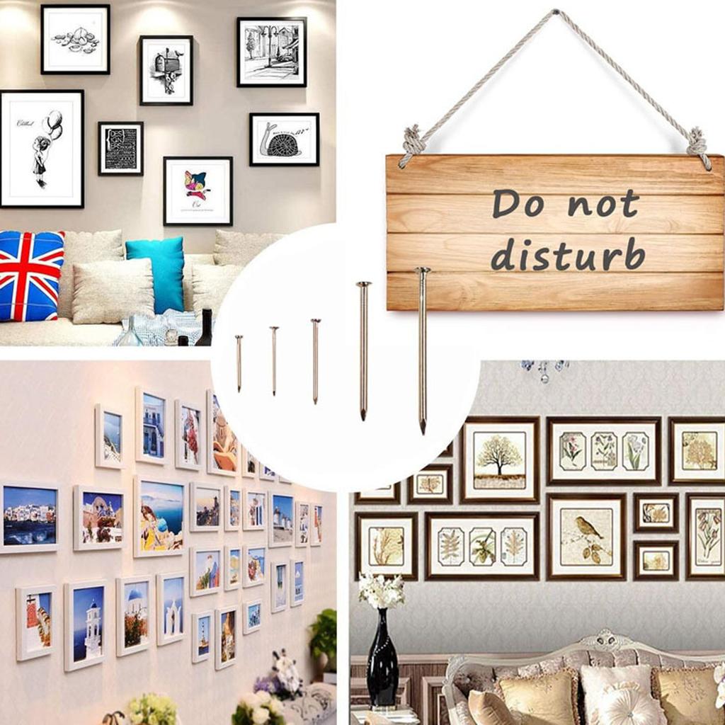 Photo frame hanging nails metal nails 400 boxes of 5 specifications hanging decorative wood wall nails.