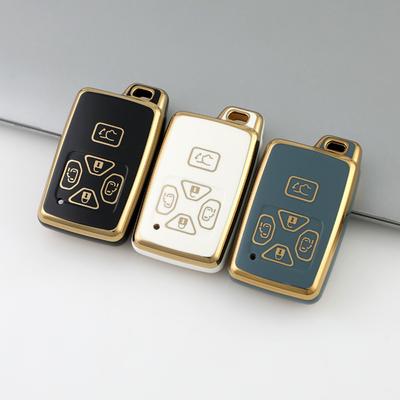 Stylish Key Shell Case for Old Toyota Previa Alphard Reiz RAV4 with Gold Edge