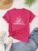 Book  Floral Print Crew NeckCasual Short Sleeve T-Shirt For Spring Fashion Harajuku Kawaii T-shirt Women's Y2K Clothing