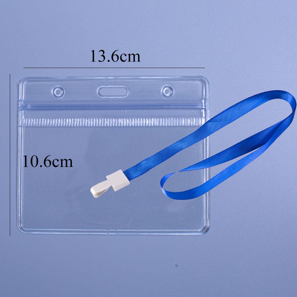 Credential Holder with Lanyard Waterproof Transparent Large Pocket 5pcs/set