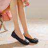 2026 Women's Soft Ballet Flats with Rhinestone Square Buckle Comfortable Slip-On Round Toe Flats for Daily Office Plus Size 42