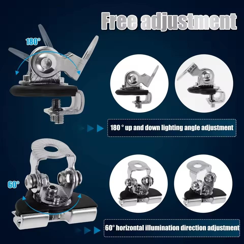 2Pcs LED Light Bar Mounting Bracket Convenient Hole-Free Installation Adjustable Engine Hood Light Mount Automotive Parts
