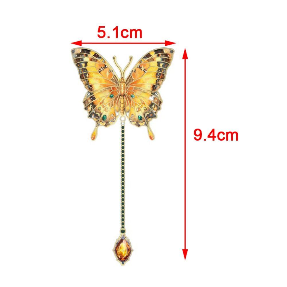 Chinese style Metal Bookmark Pendant Book Page Clip Retro Butterfly Bookmark  Teacher