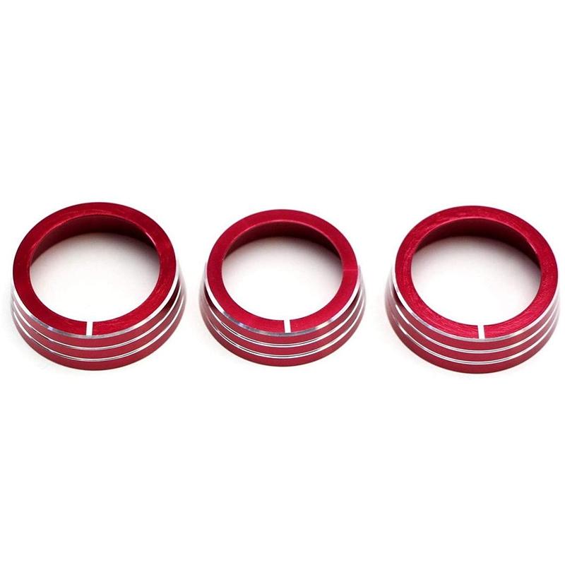 3 Pcs Red Aluminum AC Climate Control Ring Knob Covers Compatible For MK6 Golf Jetta NONE красный